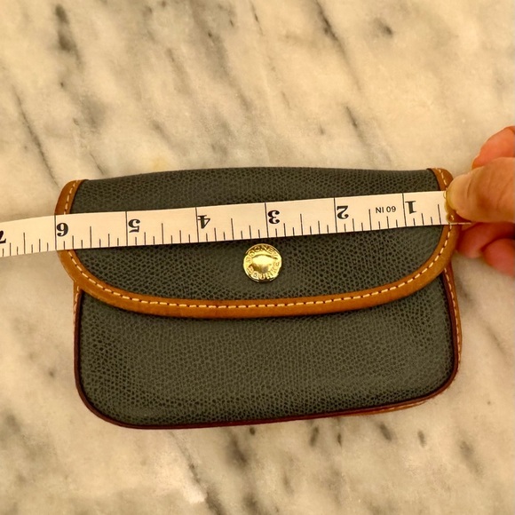 DOONEY & BOURKE Pebbled Leather Snap Wristlet  Black with Tan Trim EUC - Picture 7 of 7